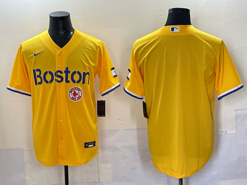 Men Boston Red Sox blank  yellow 2025 Nike MLB Jersey 07->boston red sox->MLB Jersey